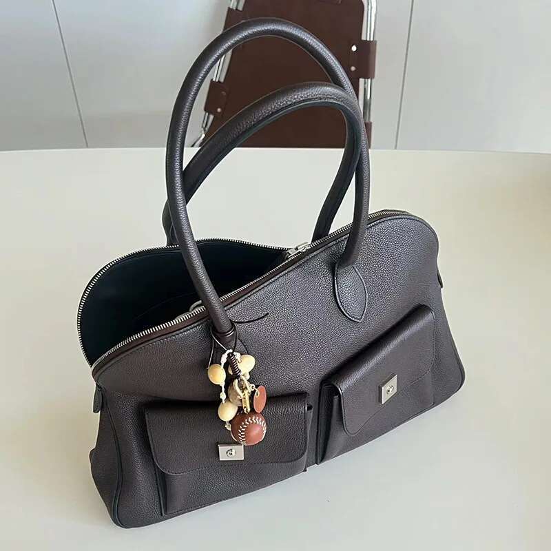 Retro Shell Design Used Multi Pocket Women's Shoulder Bag Handbag Trendy Street Chic Purse Large Capacity