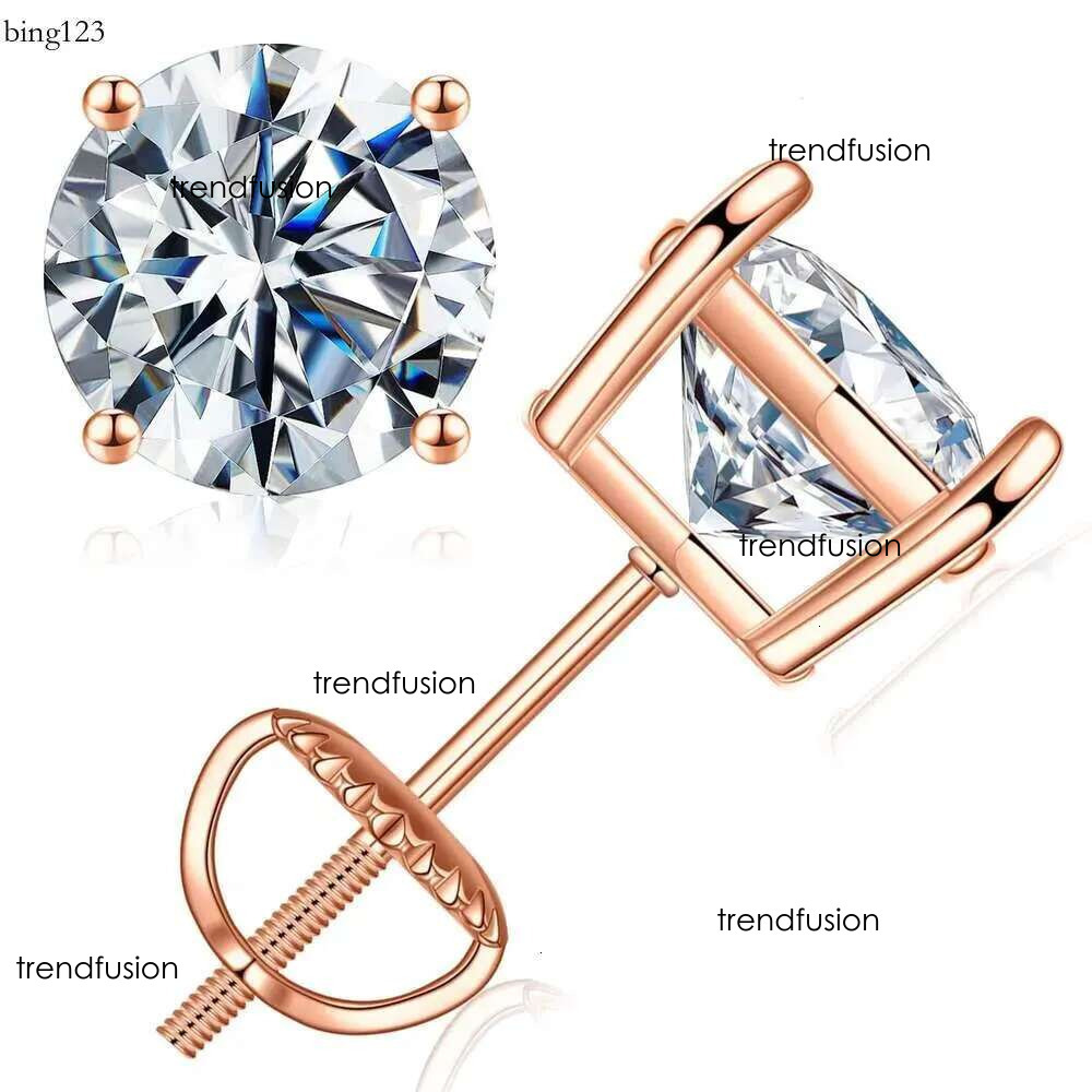SMILEST Moissanite Spiral for Women, D-color VVS1 Clarity Laboratory Earrings White Yellow Rose Gold Ruthenium Crimson S Pure Sier Round