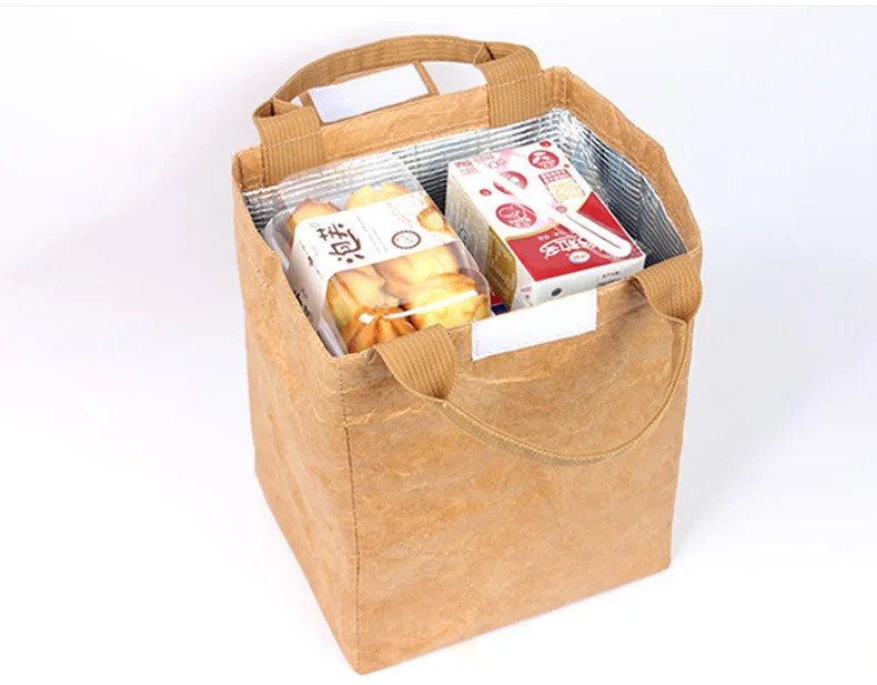 Paper lunch bag waterproof insulation length and thickness aluminum foil Japanese handbag office staff students 250401