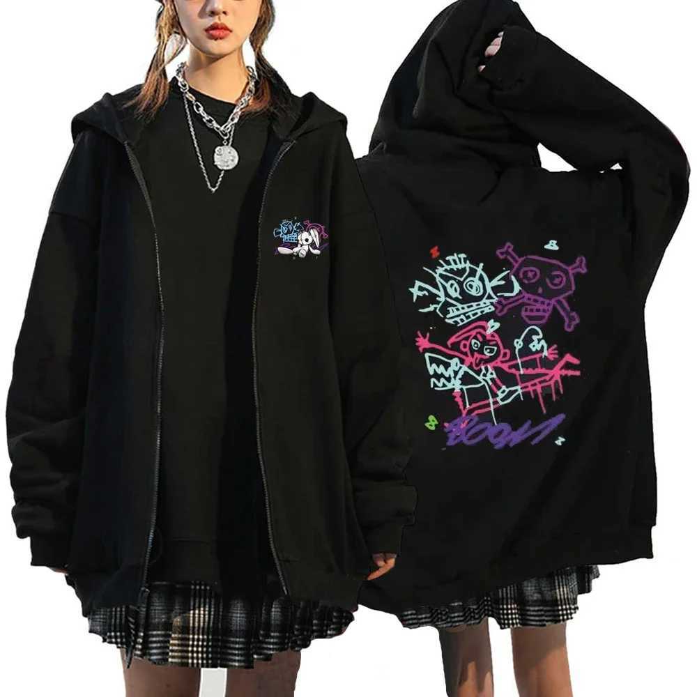 Arcane Jinx Boom Fashion Hoodie Mens Gaming Couple Long Sleeve Zipper Sweatshirt Cartoon Kawaii Zipper Harajuku Sweatshirt W250408
