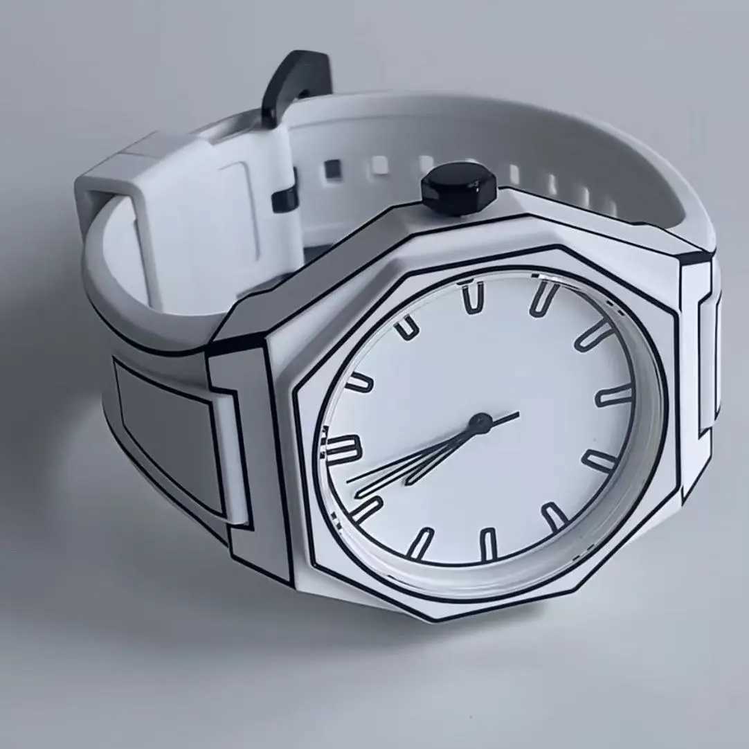 MAYZHISU Mens Watch Manga Book Style Mens Quartz Watch Silicone Strap Waterproof Cartoon Luxury Unisex Mens Watch Y250407
