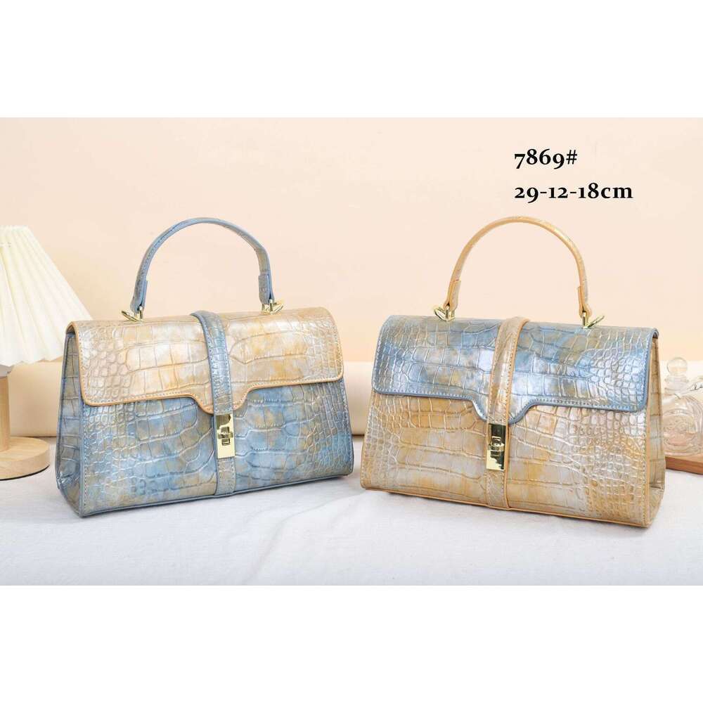 2023 New Crocodile Handbag, Stone Pattern Women's Bag, Gradient Fashion Commuter Bag