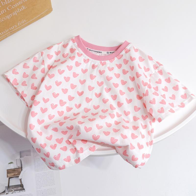 Ddmyshoesvip Short Sleeved T Shirt New Style Baby Girls Elegant Summer Dress Children S Peach Heart Half Sleeve Versatile Top Trendy