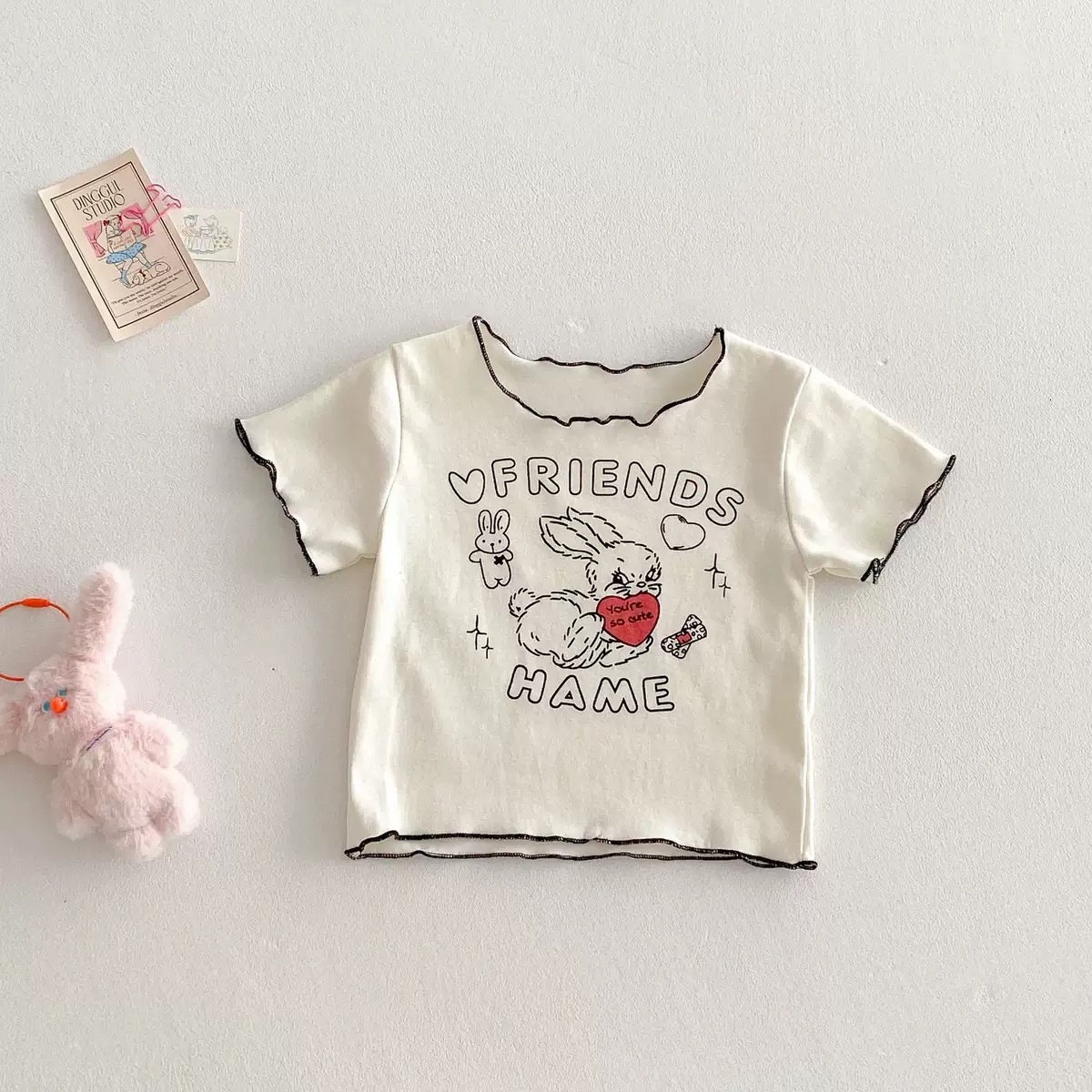 Ddmyshoesvip Children S Clothing Girls Short Sleeved T Shirt Summer New Item Children S Versatile Mushroom Edge Top Baby Girl Printed T Shirt Trend