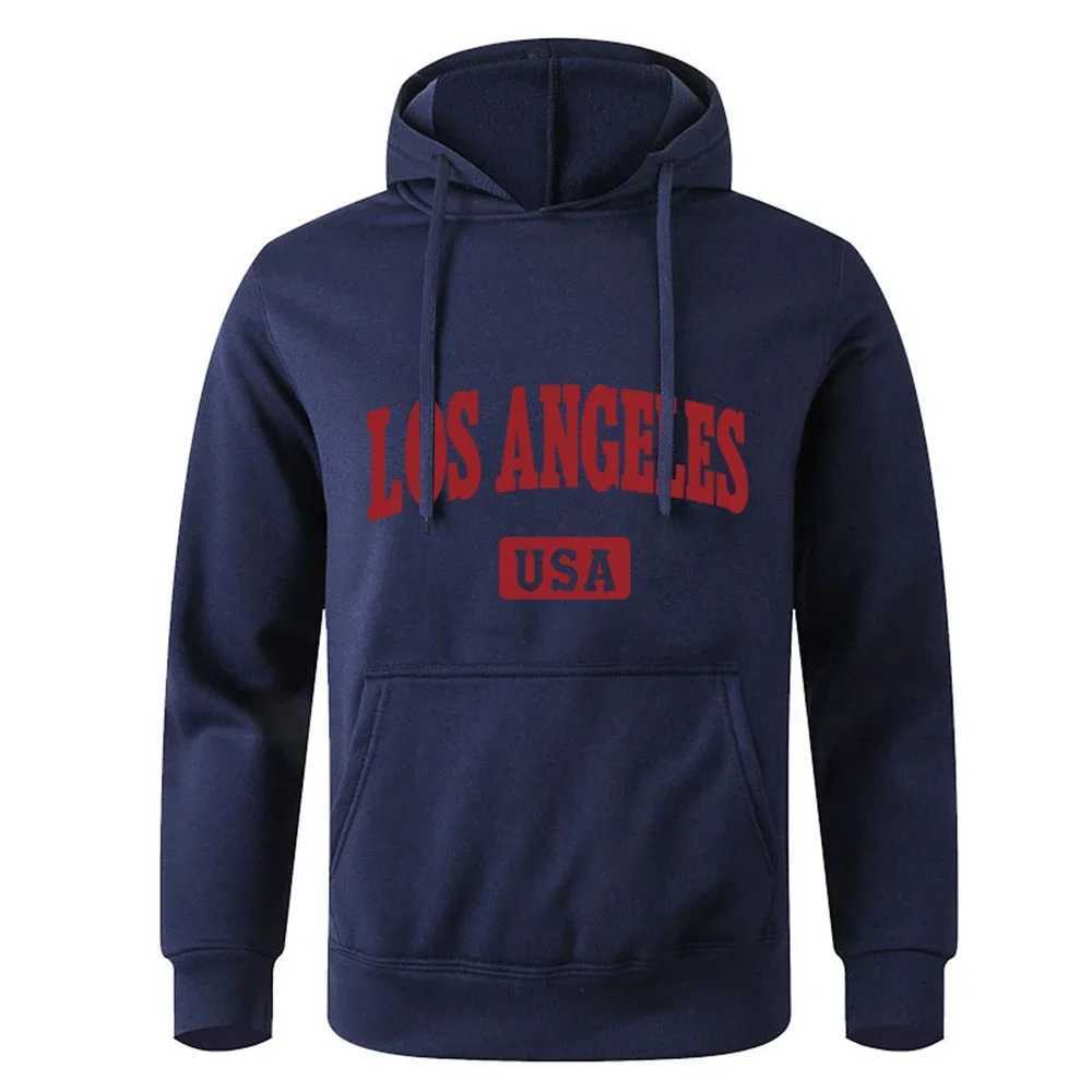 California Los Angeles American City Letter Pattern Hoodie Mens Fashion Hip Hop Zipper Hoodie O-Neck Street Sweatshirt Pocket Hoodie W250408