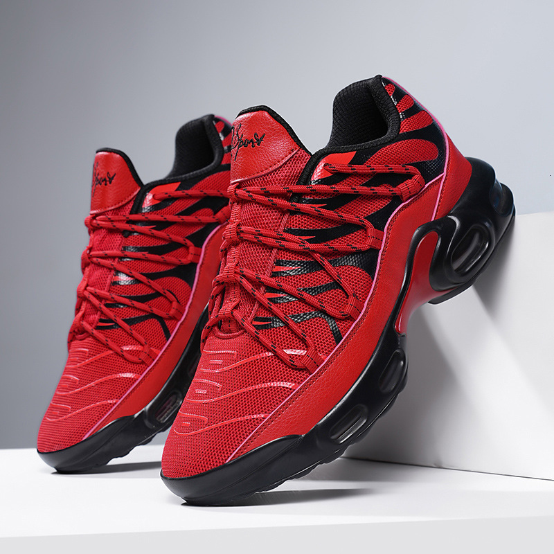 2025 Spring Summer Cushion Sole Air Men's Sports Shock Absorption Student Running Shoes 45 Large Size Breathable Lightweight Trendy