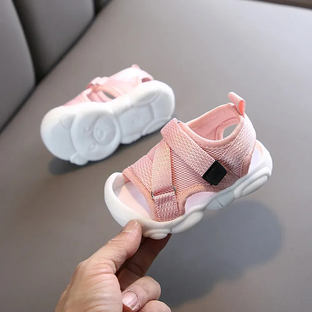 2025 Summer Children Shoes Unisex Toddler Boys Girls Sandals Outdoor First Walkers Breathable Mesh Little Kids Sports Sandals 250407