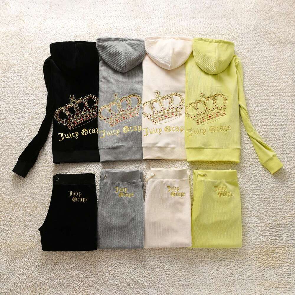 Veet Tracksuit Large Gemstone 3D Pattern Winter Warm Outdoor Sports Women Casual Hooded Sweatshirt Suit