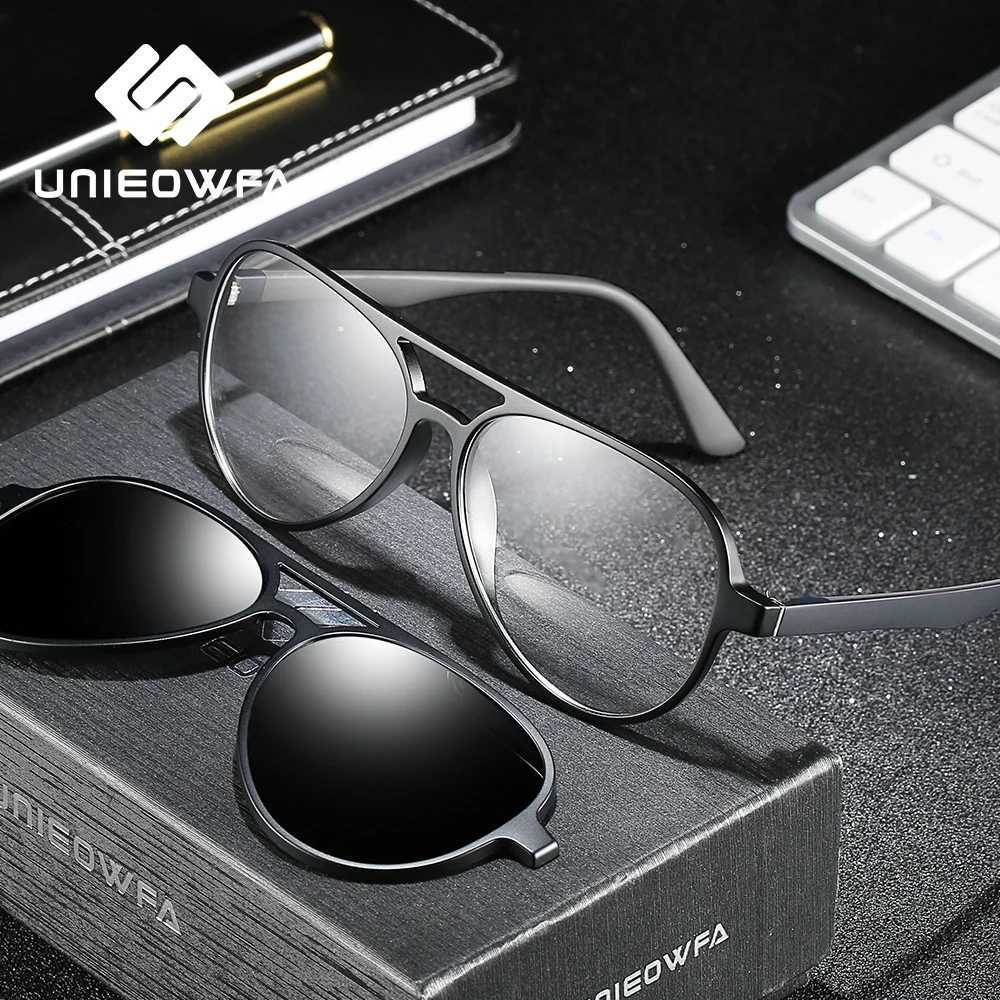 Polarized magnetic clip sunglasses for men aviation piloting optical sunglasses for men pilot Myopia prescription glasses for men 2020 W250408
