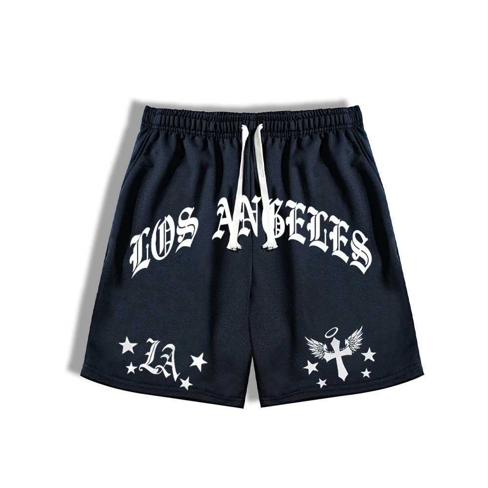 Summer mens loose casual shorts with letter printing drawstring waist shorts gym training jogging casual shortsXJ250407