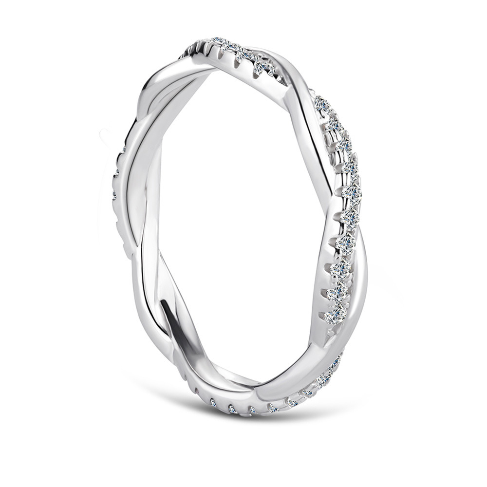 Free shipping S sterling sier twist designer ring for women girls shine moissanite lovers wedding engagement rings jewelry Free shipping