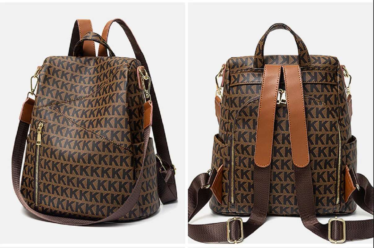 Women's New Fashion High Quality Leather Backpack Letter Designer Totes Large Capacity Anti Theft Travel Shoulder Bags
