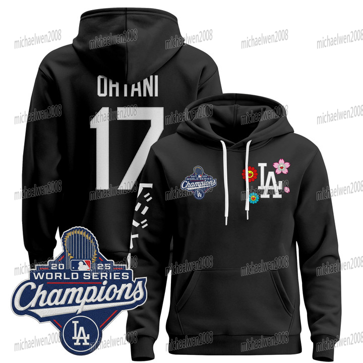 Dodgers 2025 World Series Champions Takashi Murakami Hoodie Jersey Yamamoto Shohei Ohtani Hernandez Freddie Freeman Mookie Betts Smith Sasaki Muncy Youth