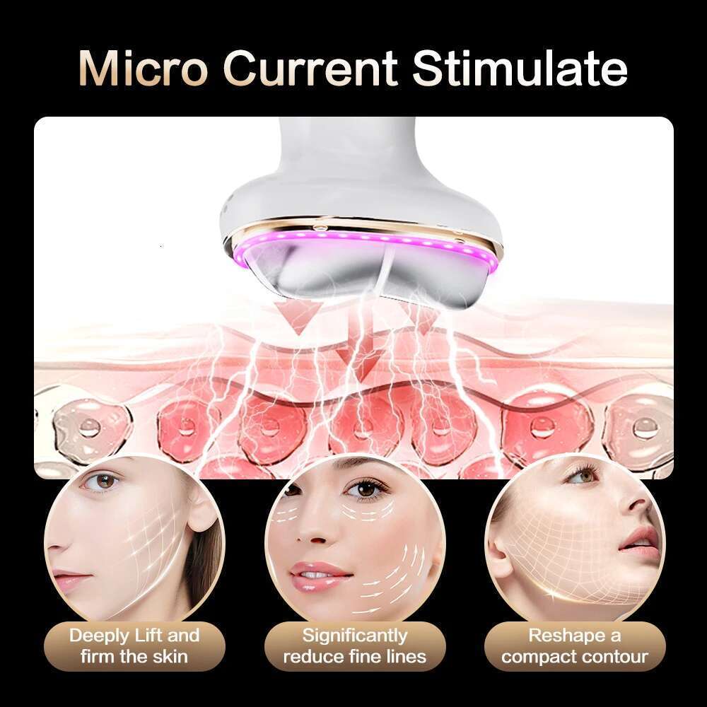 Electric And Beauty 7 Color Light Facial Sculptor Heating Cold Compress Microcurrent Neck Face Lifting Device