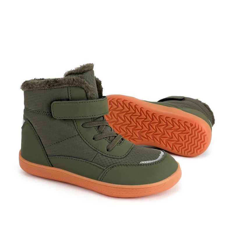 Kids Wide Toe Barefoot Snow BootsGirls Winter Minimst SneakersGirls Boys Warm Boot Toddler Little Big Kids W250407