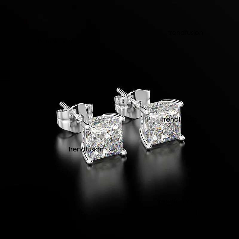 Stud OEKDFN Classic 100% Sterg Sier Earrings Created Moissanite Gemstone Anniversary Wedding Fine Jewelry Gift