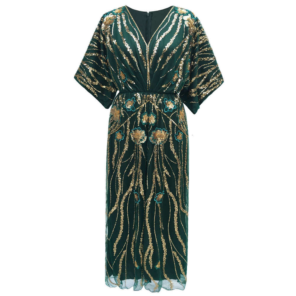 Cross-Border1920s Vintage Beaded Sequin Embroidered Evening Dress Ethnic Style Women