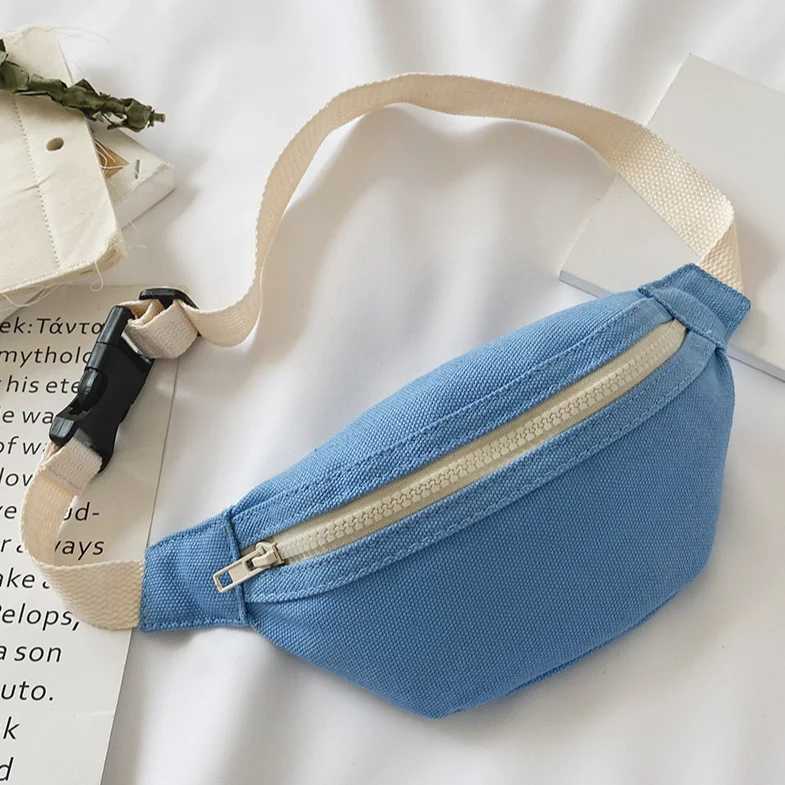 FAshionable Fanny bag canvas chEST bag girls waist bag solid shoulder bag Bum strap bag casual cross body bag Z250407