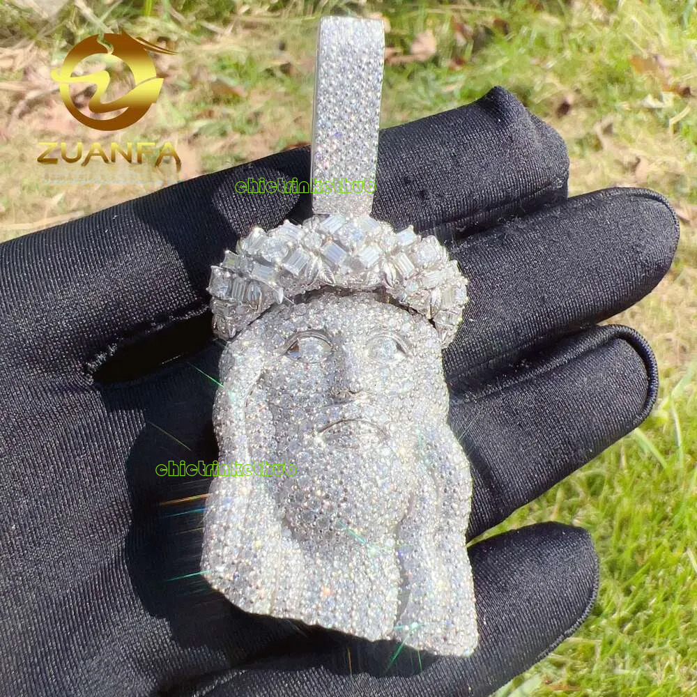 Wholesale Price Sterg Sier Iced Out Custom Vvs Moissanite Hip Hop Jesus Pendant