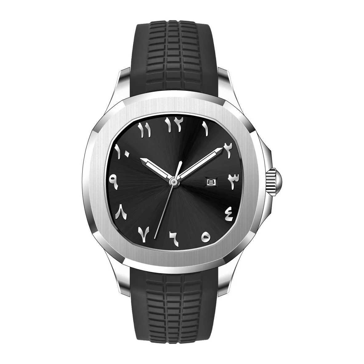 Arabic numerals without Middle Eastern luxury mens watch brand quartz fashion creative silicone watch mens gift Montre Homme Y250407