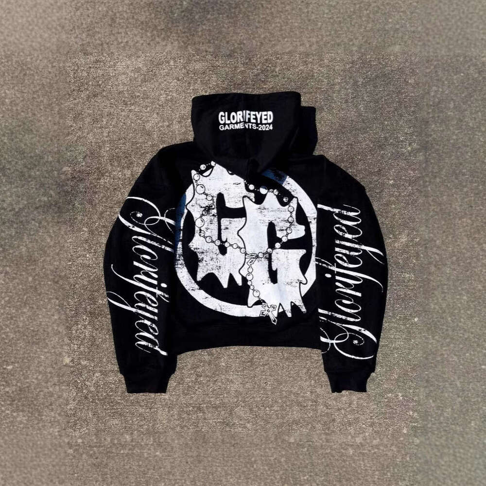 American versatile casual unisex post apocalyptic wasteland style loose letter printed street hoodie
