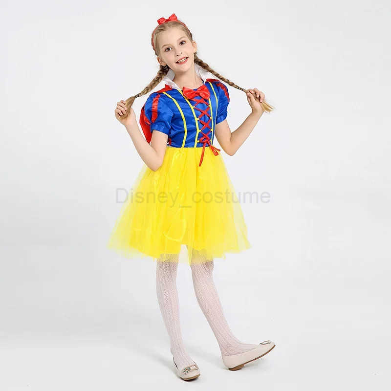 Disney Girls Halloween Princess Dress and Headband Childrens Role Playing Dress Up Childrens Costume Birthday Party Costume Vestitos 2-12Y X250408