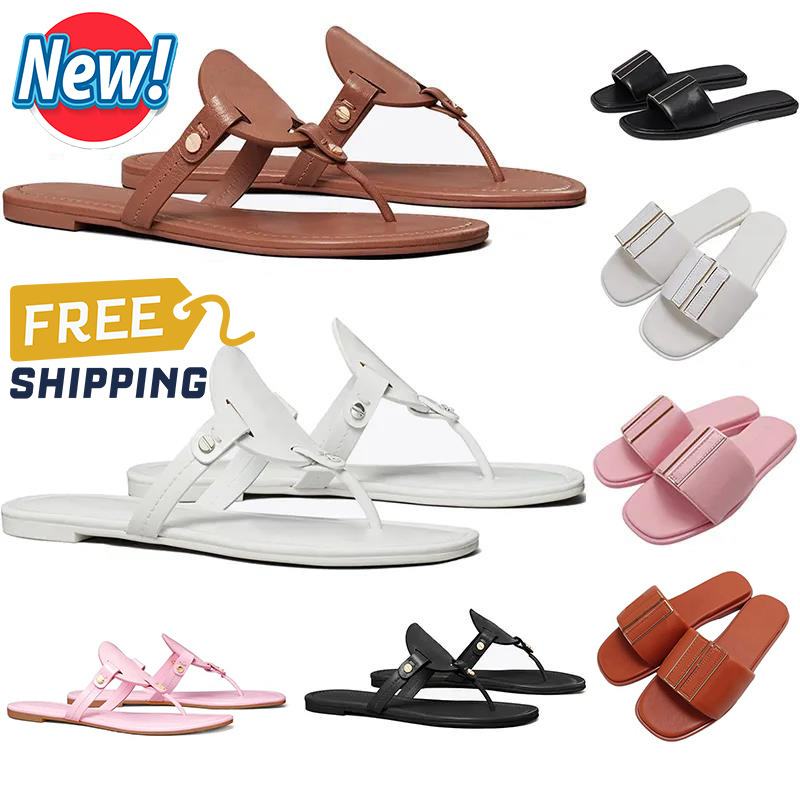 Free Shipping Designer sandals sliders for womens luxury pantoufle pink black silver gold brown Summer toriburch sandals Slippers flat flip flops sandal