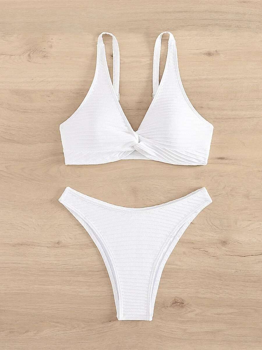 Dongdumaoyi Sexy Front Bow Push Up Bikinis Sets Women White Black Bandage Cross Swimwear Beach Bathing Suit Swimsuit Trajes De Ba O