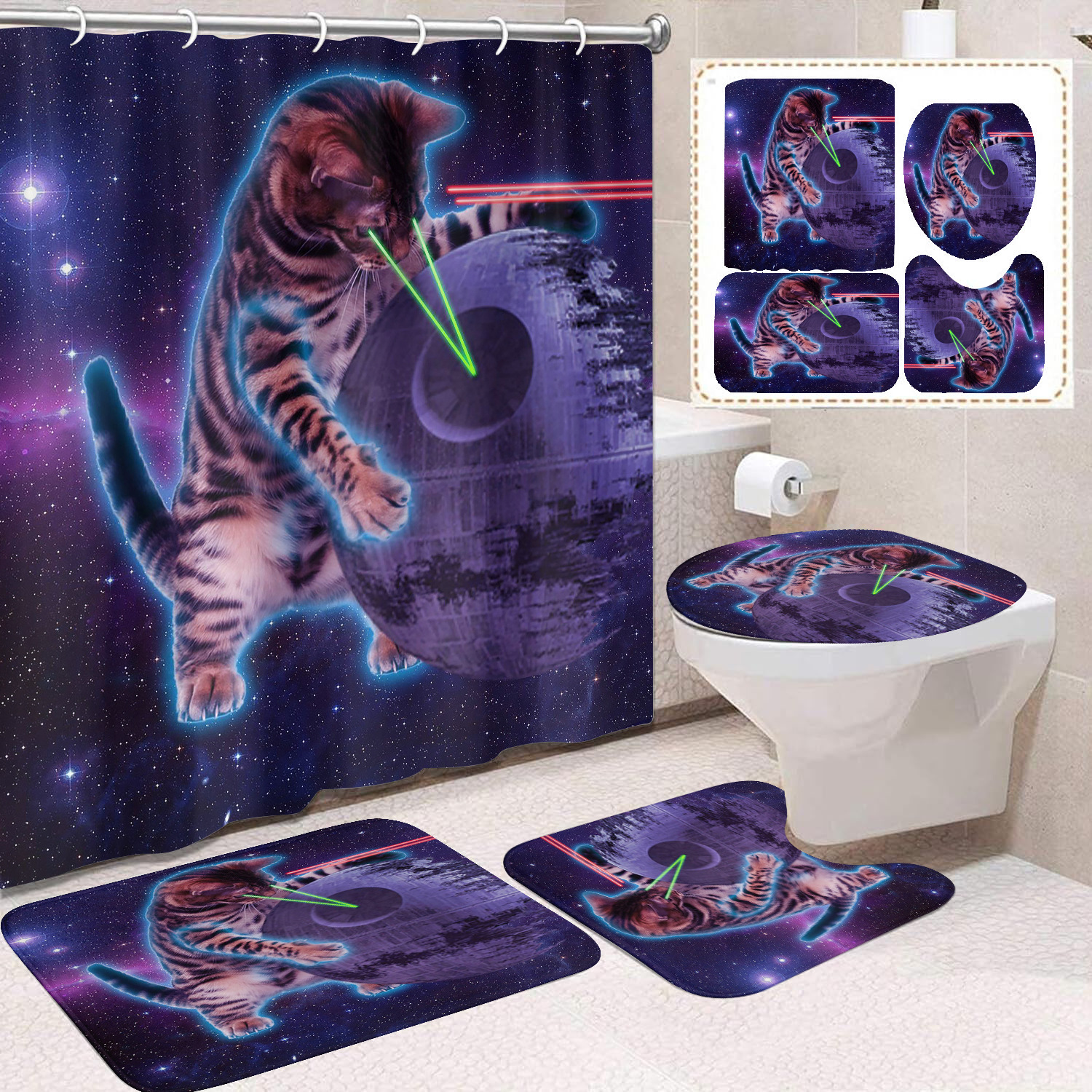 YL-37666 Factory direct sales watercolor daisy bathroom shower curtain/toilet partition curtain/no-drill curtain/shower curtain