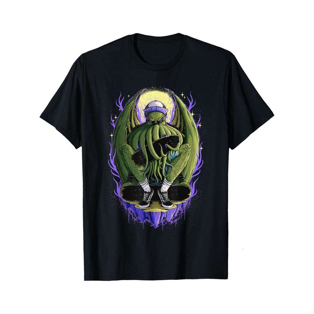 Designer T shirt Lovecraft Punk Skater Cthulhu Kraken Octopus Skateboarders - 220g Tshits