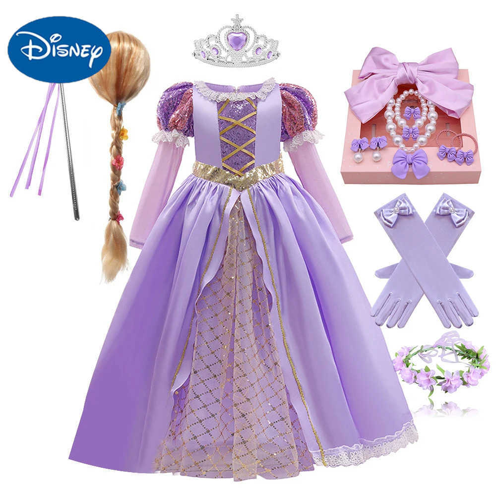 Disney Girls Purple Princess Ball Gowns Dress for Children Birthday Carnival Halloween Party Fancy Girls Clothes Cosplay Role Play Dres X250408