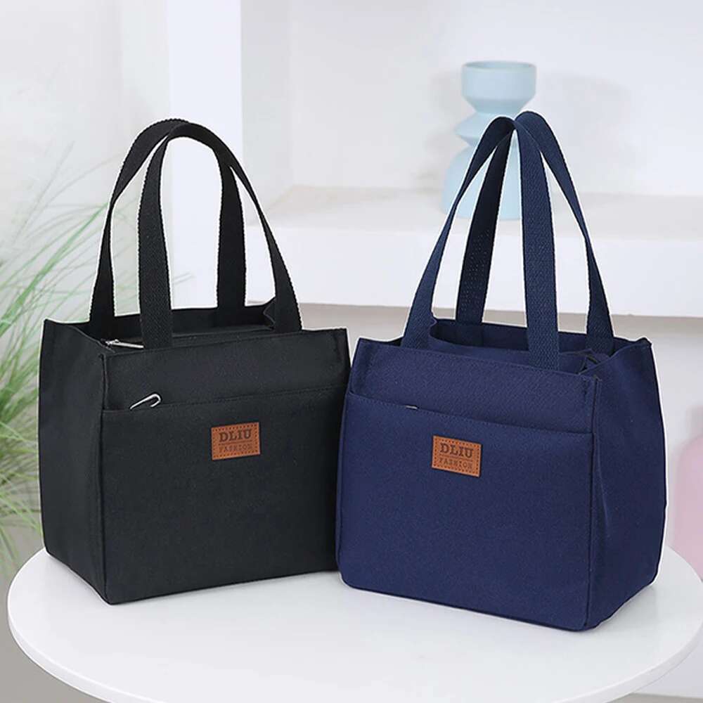 Simple Lunch Bag With Aluminum Foil Insulation Large Capacity For Work, A Simple And Practical Insulated Tote Bag-Ll