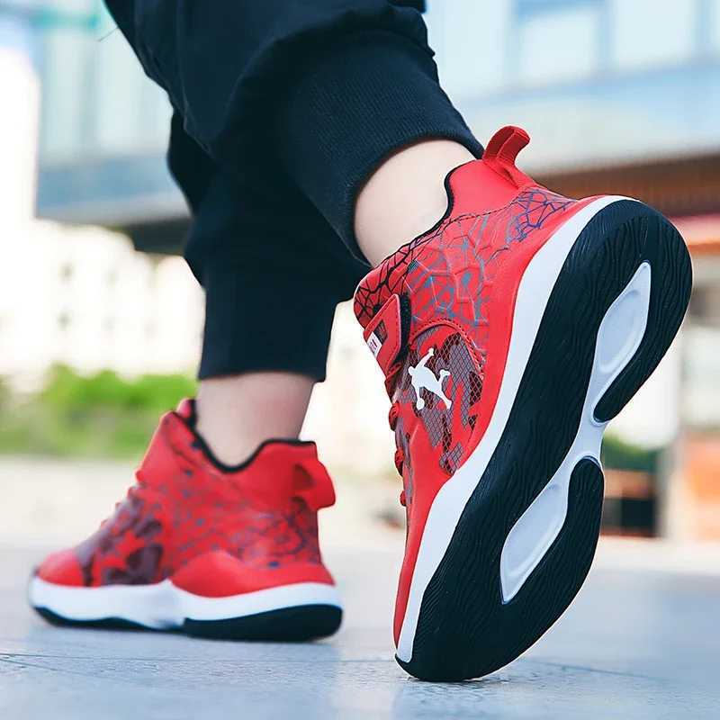 New childrens basketball shoes wearable cushioned sports shoes high Qu original professional waterproof luxury basketball boots W250407