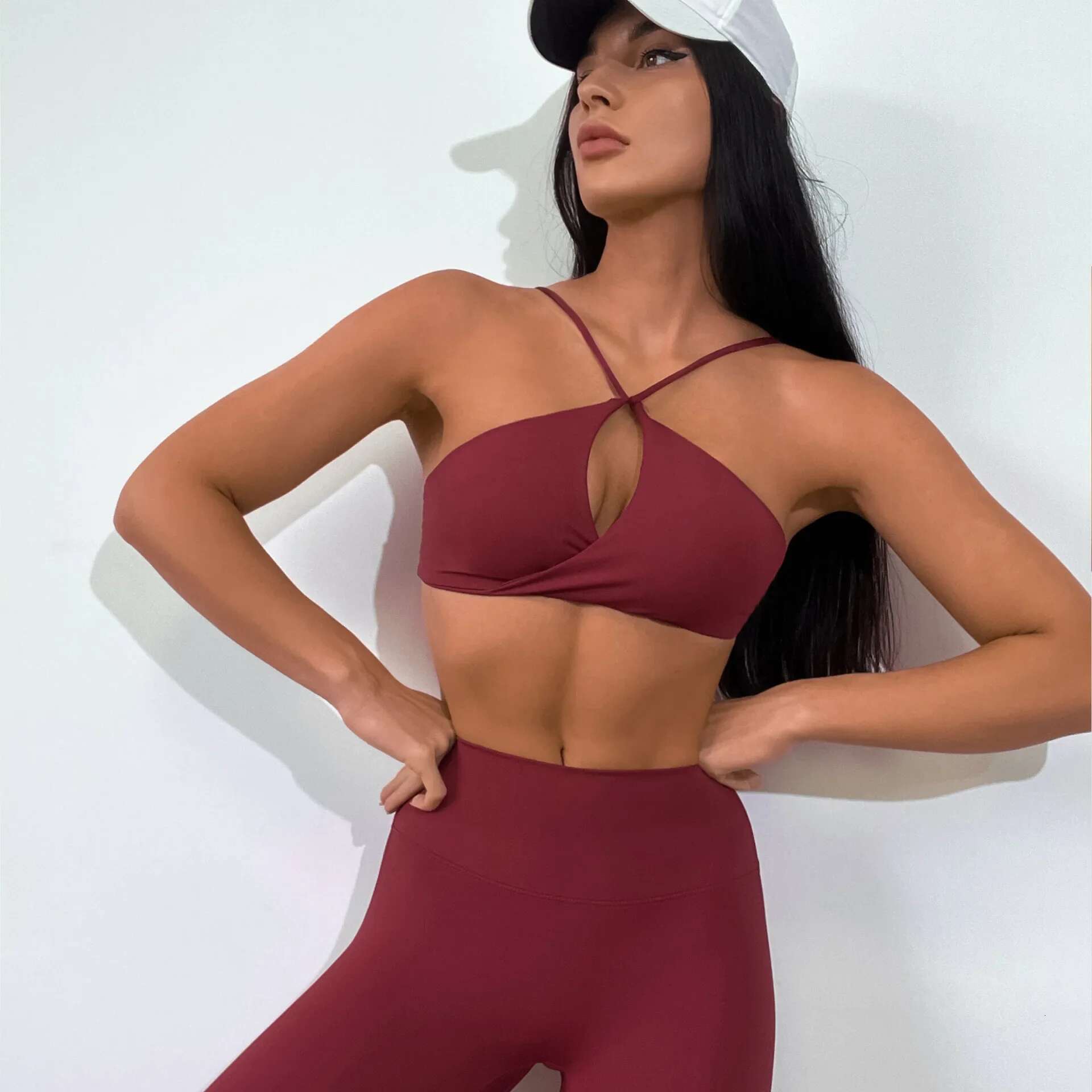 CUTIES Wrap Front Fiess Yoga Set Women Scrunch Booty Leggings Workout Clother Purple Bra Gym Sport Suit Tracksuit
