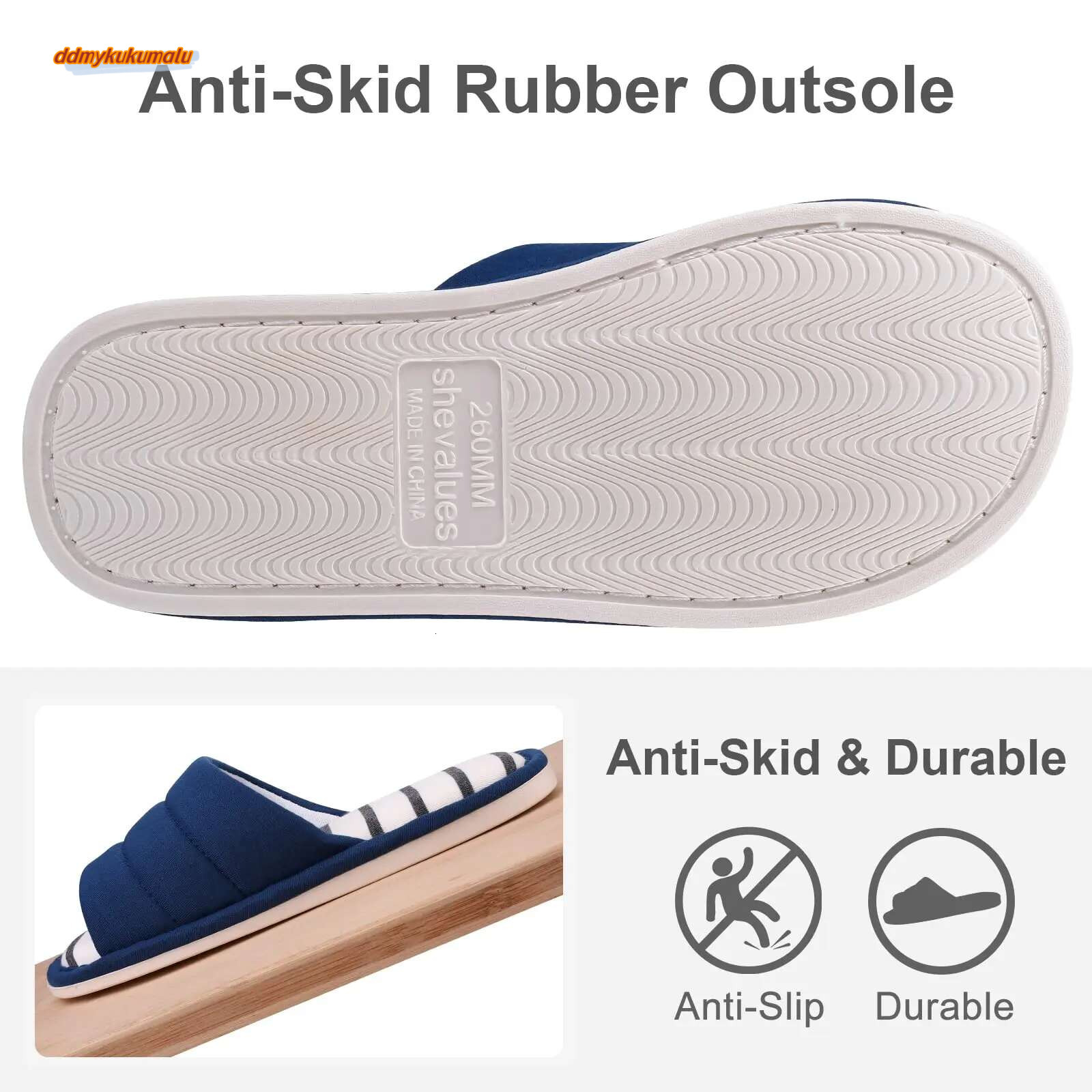 Comwarm Women Cotton Indoor Open Toe Soft Slippers Casual Flip p Ladies Home Slip-on Memory Foam Bedroom Flats Shoes ddmykukumalu