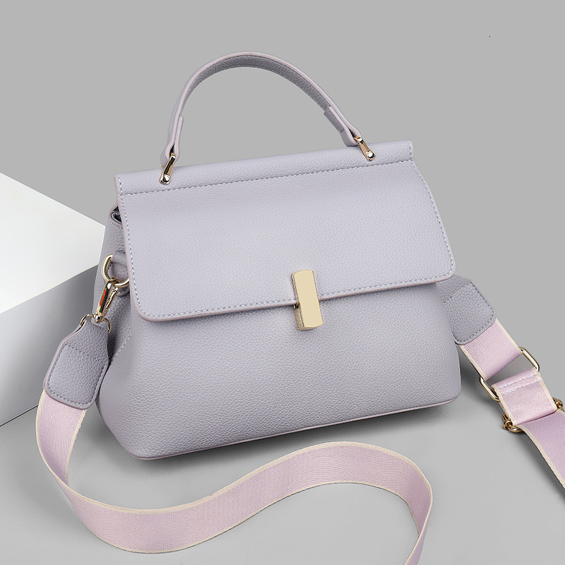 2025 New Luxury Design Bag Women's PU Leather Commuter Bag With Wide Shoulder Strap Crossbody Bag