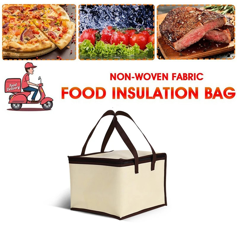 681012 inch pizza food delivery bag insulated thermal storage rack picnic 250401