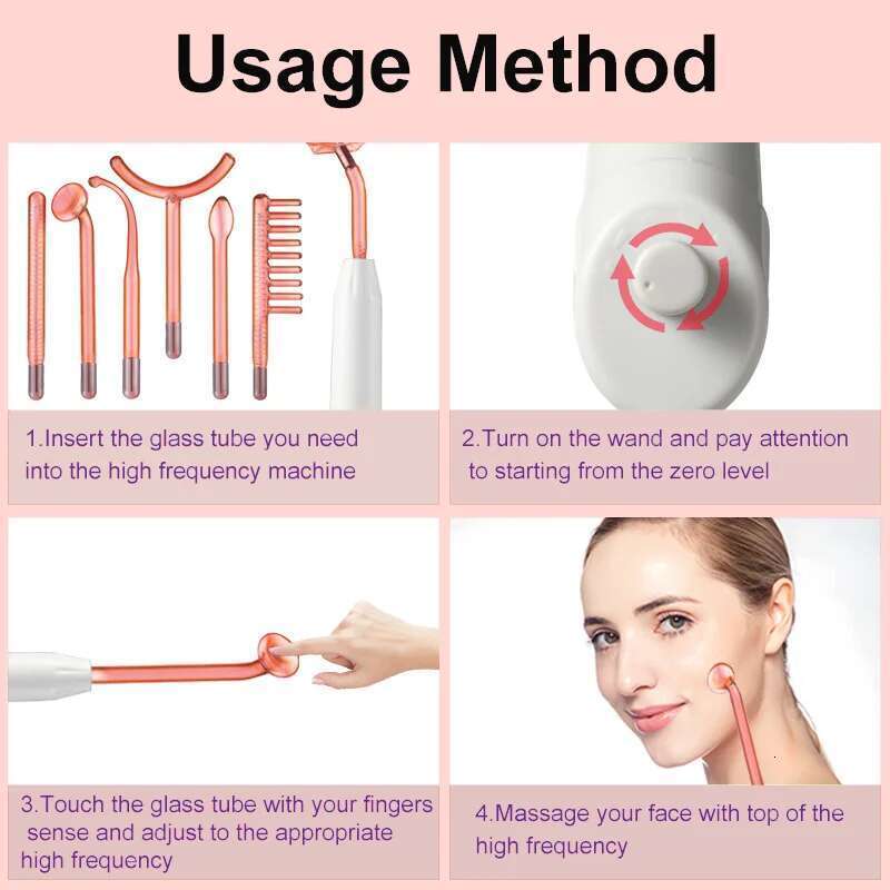 High Frequency Therapy Wand Professional Hine Care Skin Tightening Device Beauty Products Anti Wrinkle Face Clean