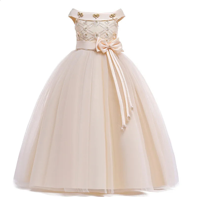 Summer Girls Dress Bridesmaid Elegant Party Princess Dress For Girls Embroidered Wedding Communion Gown Teen Carnival 3-10year 250408
