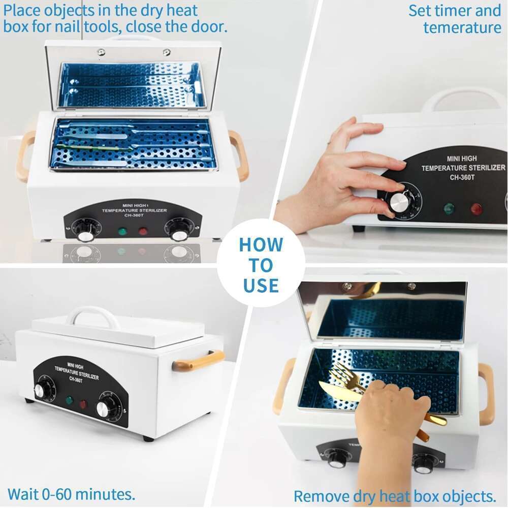 Nail Dry Heat Sterilizer 300w High Temperature Sterilization Suitable for All Metal Tools