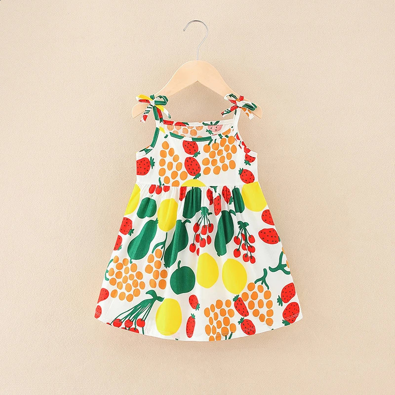 Girl Dress Cotton Summer Crushed Flower Kids Clothes Children Flower Dresses Sleeveless Princess Party Outfit Kids Clothing 250408