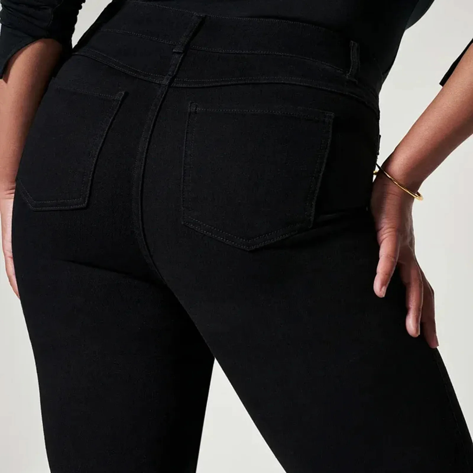 Womens jeans fashionable stretchy Flare pull on denim pants regular fit high waisted 250407
