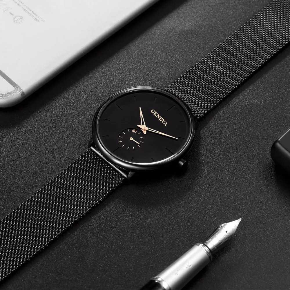 Fashionable mens watches top-notch luxury quartz watches mens casual ultra-thin mesh steel sports watches Relogio Masculino Y250407