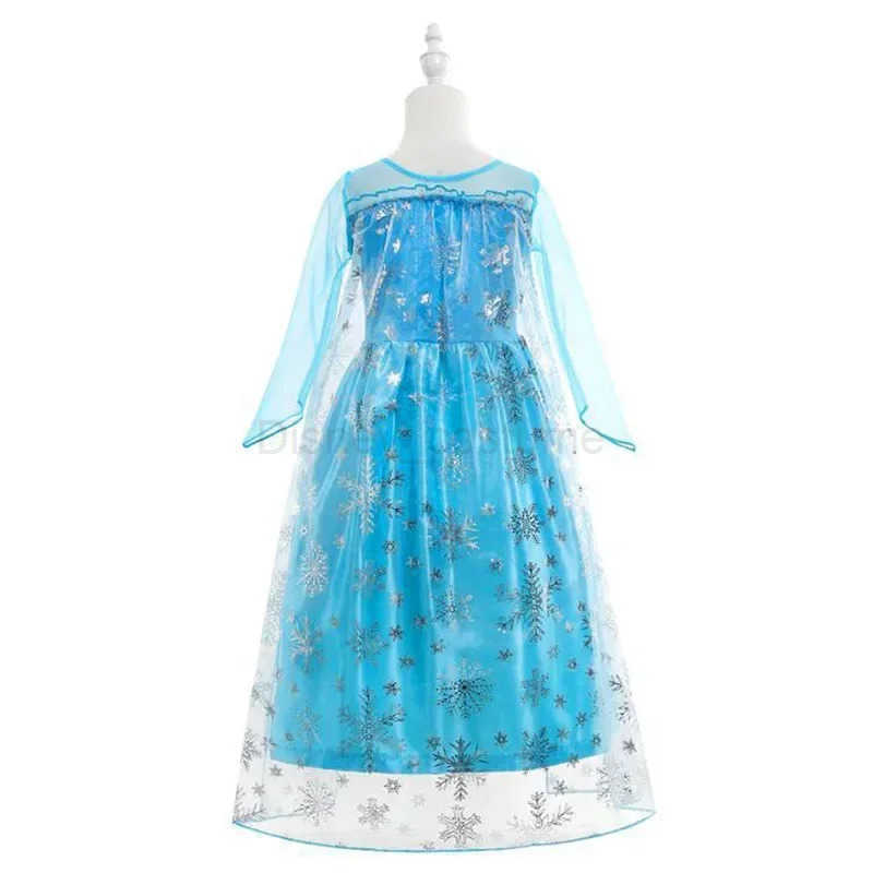 Disney Girls Cospaly Snow Queen Elsa Costumes Kids Carnival Party Prom Gown Robe-Playing Children Clothes Frozen Princess Dress X2504081