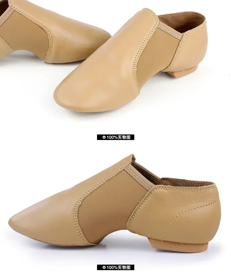 Genuine Leather Jazz Dance Shoes Children Shoes For Men And Women Salsa Dance Shoes Neo arch slip on Jazz shoes Ballet Belly 250407