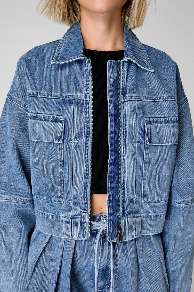Womens Clothing Spring New Long Sleeve Denim Jacket Women's Loose Casual Multi Pocket Workwear Shorts Set