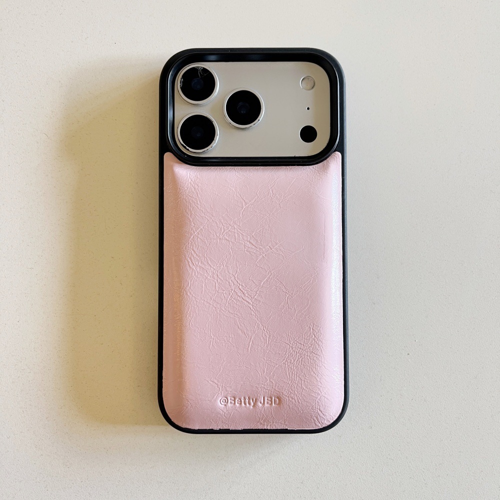 Solid Color Leather Material Phone Case Compatible with iPhone 17/16 Pro Max Personalized Puff Case iPhone 15/14 Pro