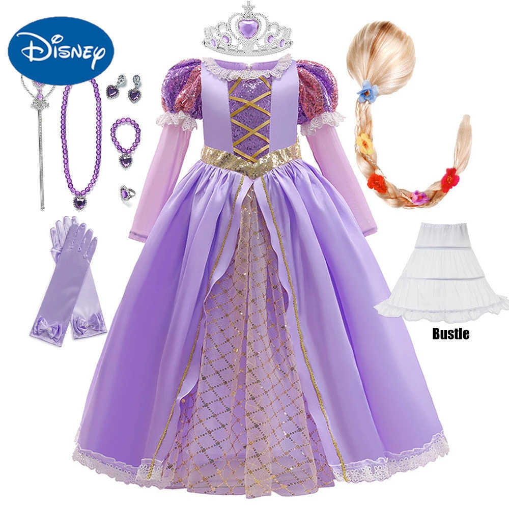 Disney Girl Princess Dress Purple Costume Luxury Birthday Party Prom Dress Child Girl Clothing Fancy Halloween Carnival Party Role Play X250408