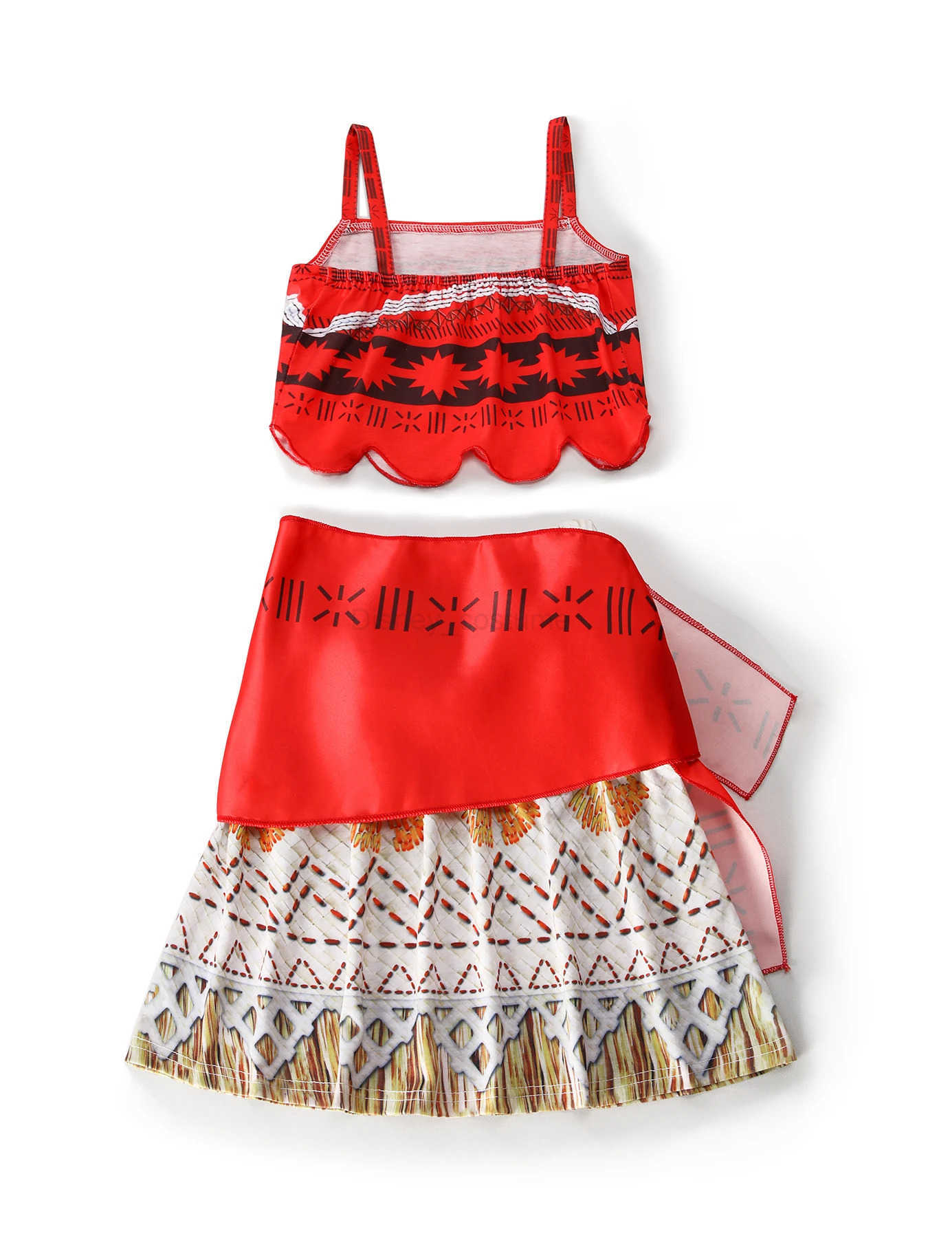 Disney LED Light Up 3PCS Moana Dress Full Printing Girl Dress Fancy Carnival Party Role Play Clothing Girls Princess Birthday Cosplay X250408