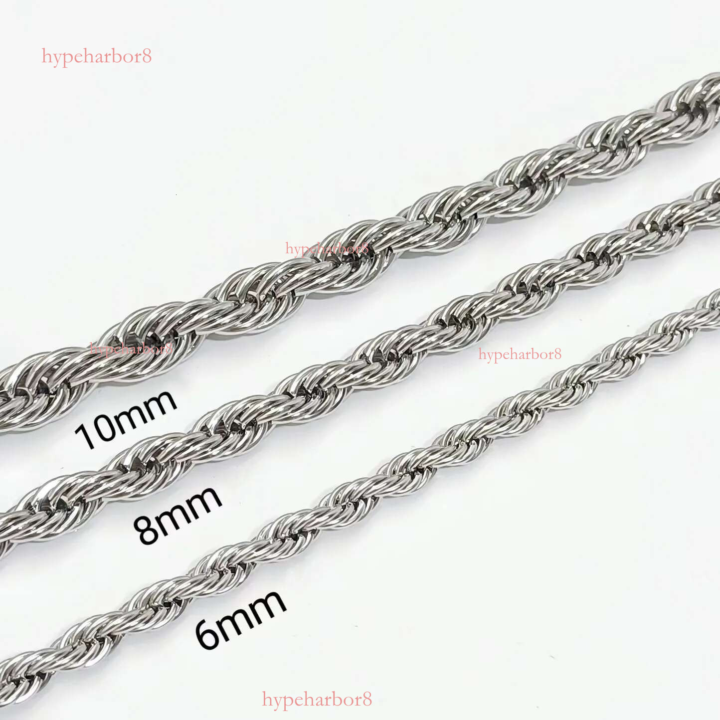 chain designer jewelry women High Quality Gold Plated rope Stainless Steel Necklace sier necklace chains for men 6mm 8mm 10mm